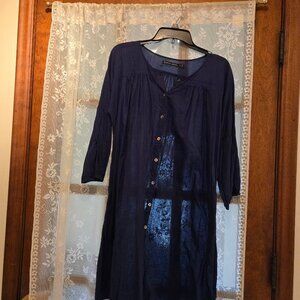 Gudrun Sjoden Blue Cotton Billie Dress. EUC. Generous Size Small. $50